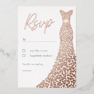 Carte rose Gold Foil Bride ou RSVP Anniversaire
