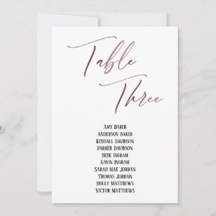 Carte Rose Gold Handwriting Tableau Trois Sièges