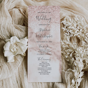 Carte Rose Gold Marble Parties scintillant Élégant progr