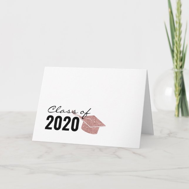 Carte Rose Gold Parties scintillant Classe de Graduation (Devant)