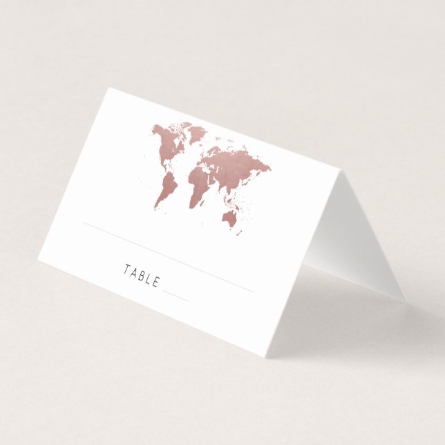 Carte rose Gold Pink World Carte Wanderlust Place (Devant)