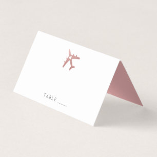 Carte rose Gold Rose Avion Voyage Thème Place