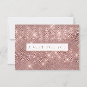 Carte Rose Gold Shimmer Marble Certificat cadeau