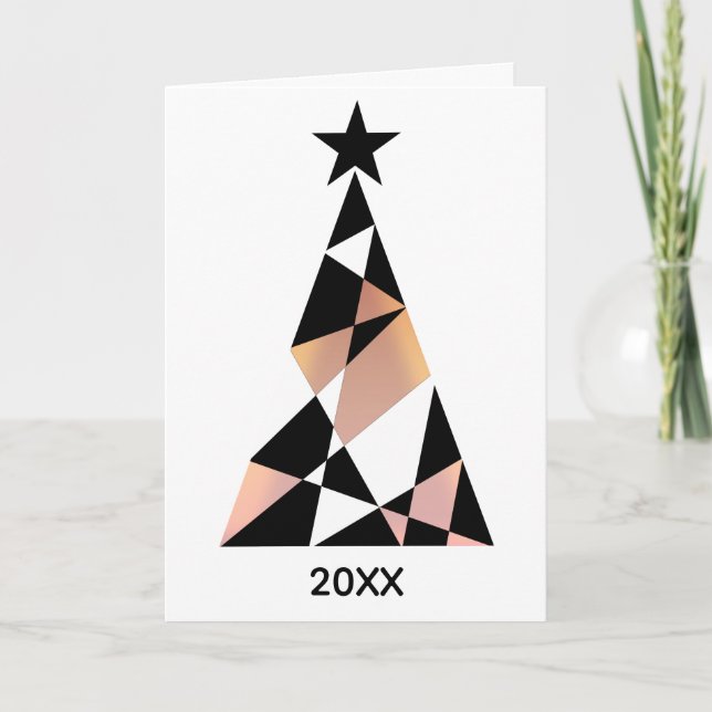 Carte Rose Gold Simple Christmas Corporate (Devant)