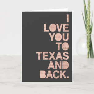 Carte Rose gris Je t'aime du Texas et retour