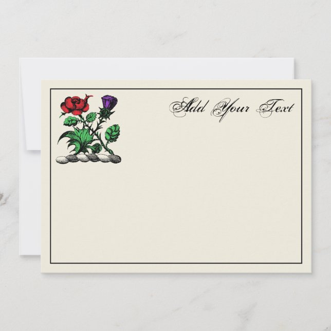 Carte Rose héraldique et couleur crête de chardon (Devant)