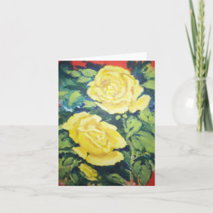 Carte rose jaune