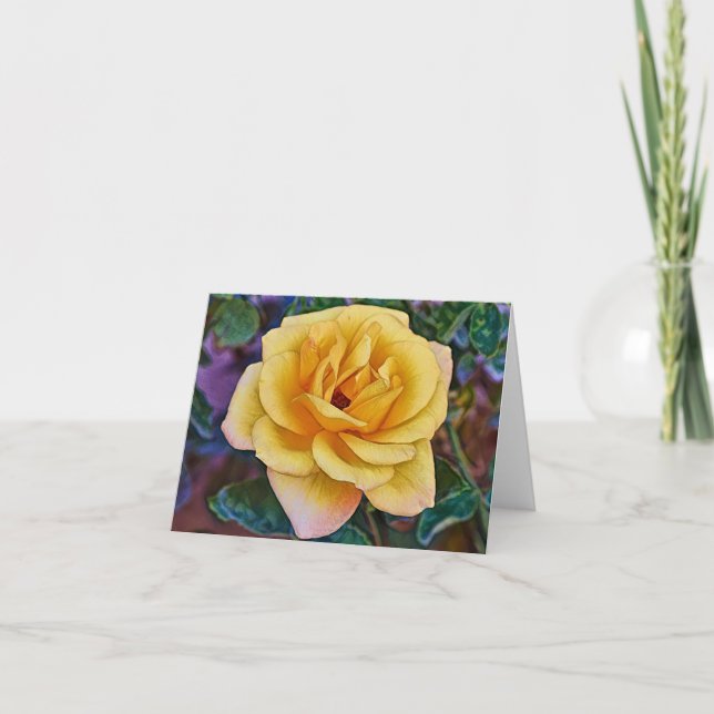 Carte Rose Jaune Artsy du jardin de Gertie (Devant)