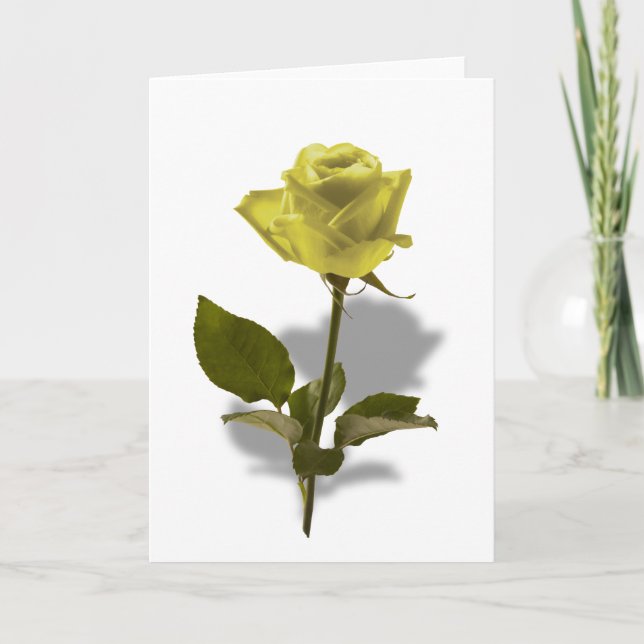 Carte Rose jaune de l'amitié (Devant)