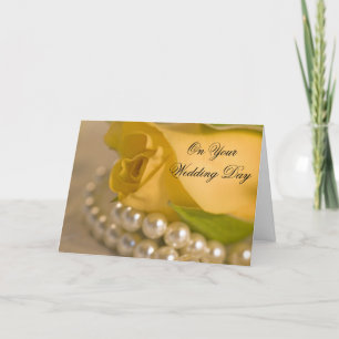 Carte Rose jaune et perles Blended Family Mariage