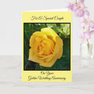 Carte Rose jaune Personnalisé 50e anniversaire de Mariag