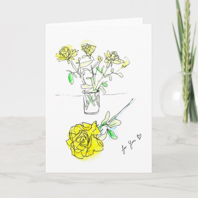 Carte Rose jaune soleil (Devant)