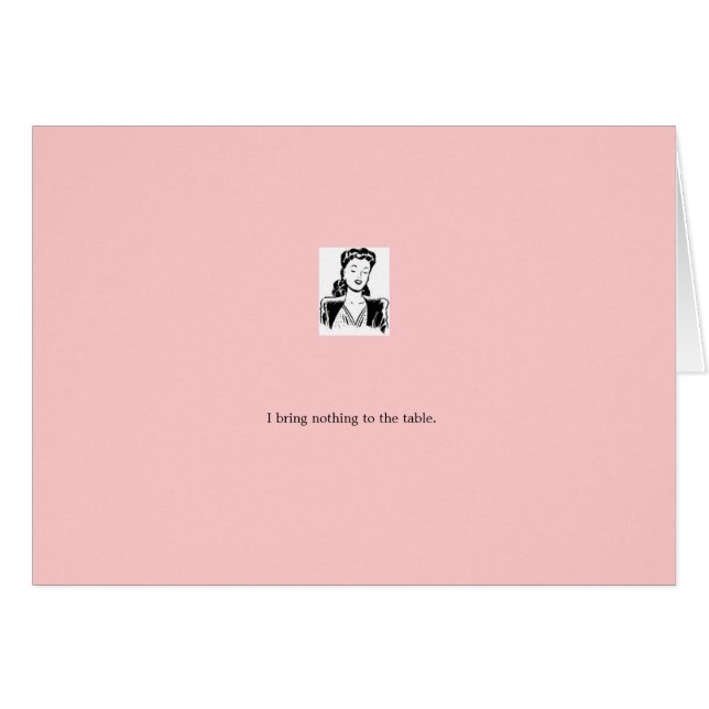 carte : rose "je n'apporte rien à la table " (Devant horizontal)