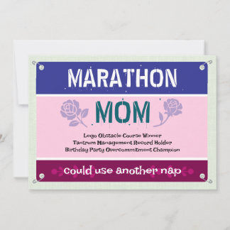 Carte Rose Maman drôle Marathon Fête des Mères