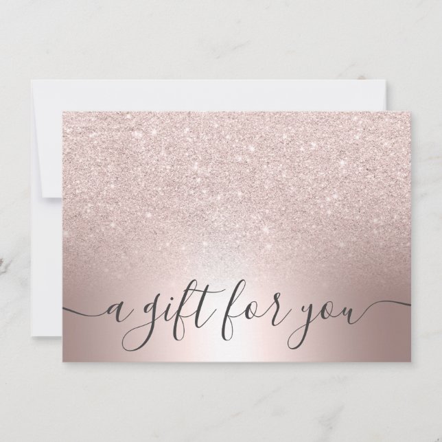 Carte Rose maquillage parties scintillant feuille cadeau (Devant)