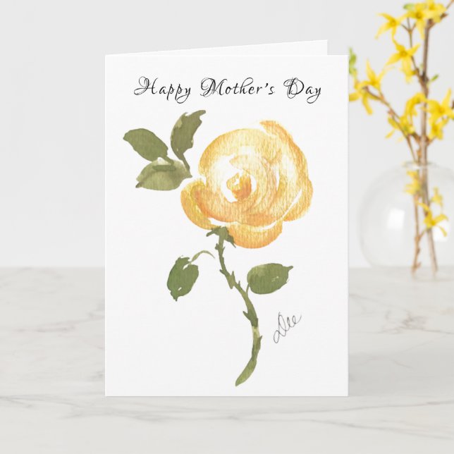 Carte Rose-Mère Jaune simple (Fleur jaune)