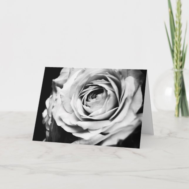 Carte Rose noir et blanc - avec le contraste (Devant)