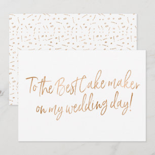 Carte Rose or pour Mariage Baker