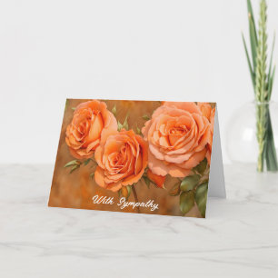 Carte Rose Orange Fleurs Art Sympathie