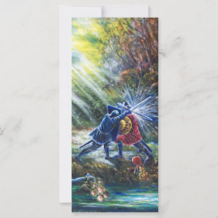 Carte ROSE OUBLIÉ combattant les chevaliers, l'argent et