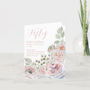 Carte rose pâle de l'anniversaire de l'étape pliée