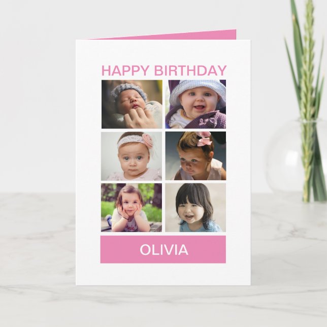 Carte Rose Pâle Personnalisé avec Photo – Messages Perso (Devant)