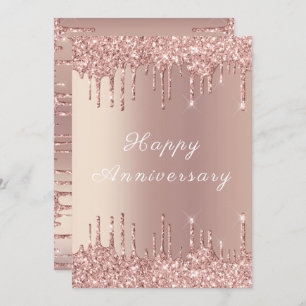Carte Rose Parties scintillant de l'or blush Sparkle heu