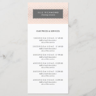 Carte rose personnalisable de support de menu d'or