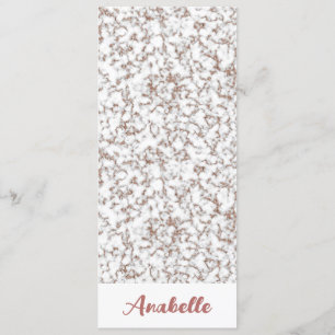 Carte Rose personnalisé Signet en marbre or