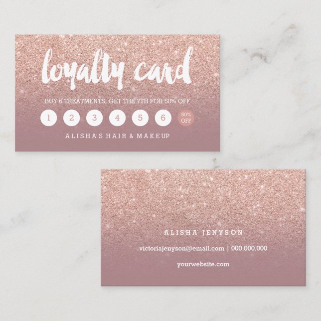carte rose poussiéreuse de fidélité d'or de (Devant / Derrière)