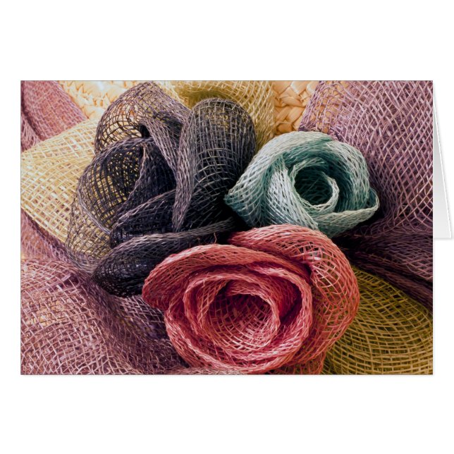 Carte Rose Raffia (Devant horizontal)