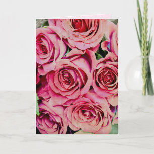 Carte Rose romantique coutume texte mariage anniversaire