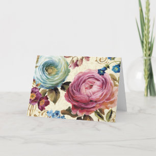 Carte Rose rose et bleu