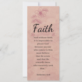 Carte Rose Rose Floral Élégante Bible - Foi - Signet