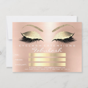 Carte Rose Rose Gold Blush Skinny Eyes Lashes Gift Card