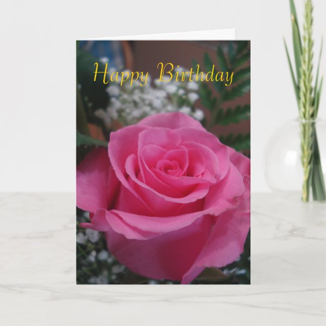 Carte Rose rose joyeux anniversaire (Devant)