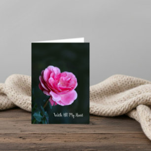 Carte Rose rose simple pour la Saint-Valentin