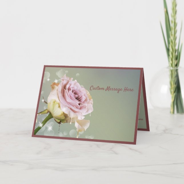 Carte Rose rose unique élégante et romantique (Devant)