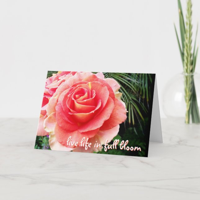 Carte Rose rose vie en fleurs citation moderne élégant (Devant)