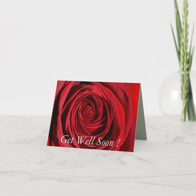 Carte Rose rouge, ça va bientôt (Devant)
