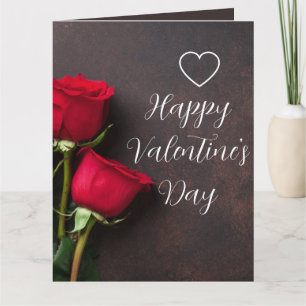 Carte Rose rouge coeur Brown brillant Belle Saint Valent