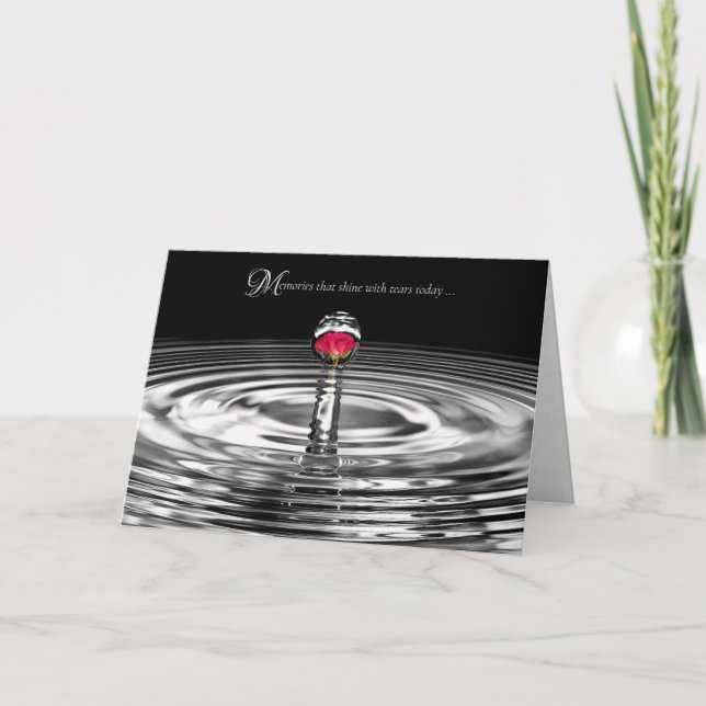 Carte Rose rouge dans l'eau goutte de sympathie (Devant)