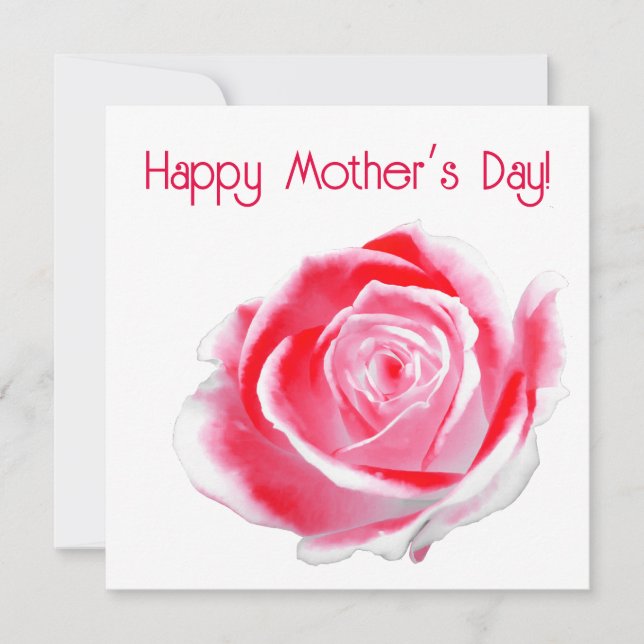 Carte Rose rouge et blanc pour la fête des mères (Devant)