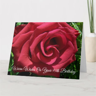Carte Rose rouge personnalisée 95e anniversaire