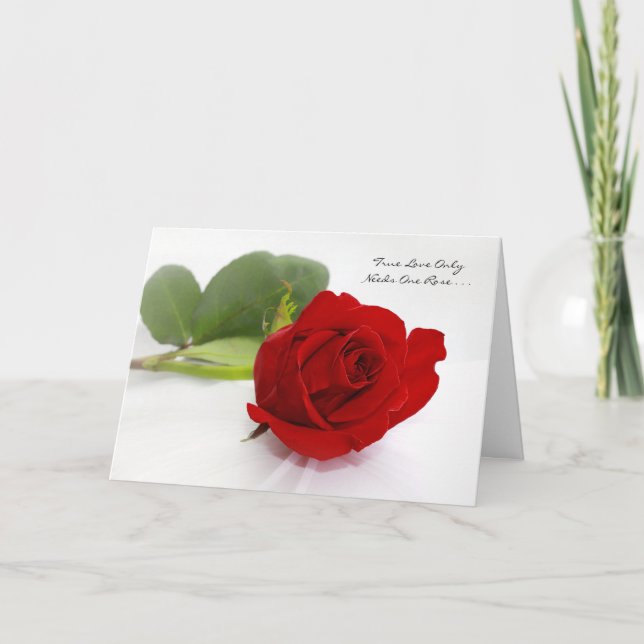 Carte Rose rouge romantique je t'aime seulement un pour (Devant)