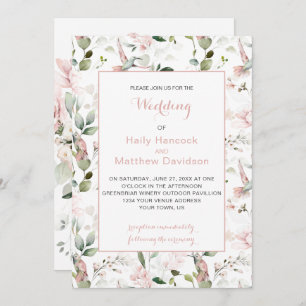 Carte Rose roux Hummingbirds Sage Greenery Mariage
