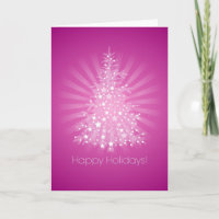 Carte rose sapin de Noël