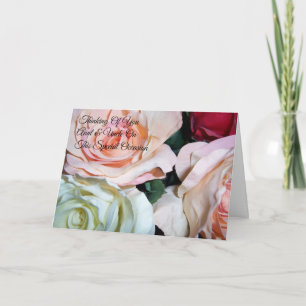 Carte Rose tante oncle Mariage personnalisé Anniversaire