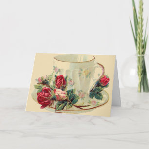 Carte rose Tea Cup Love Notes