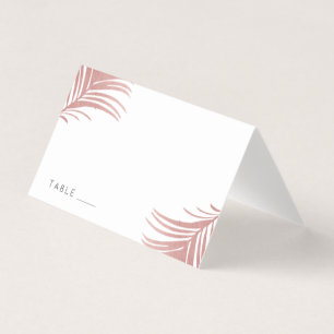 Carte Rose Tropical Gold Pink Palm Feuille Place